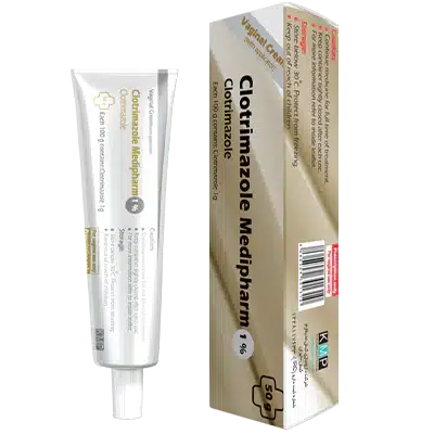 تیوب کرم واژینال کلوتریمازول مناسب برای درمان عفونت قارچی واژن.