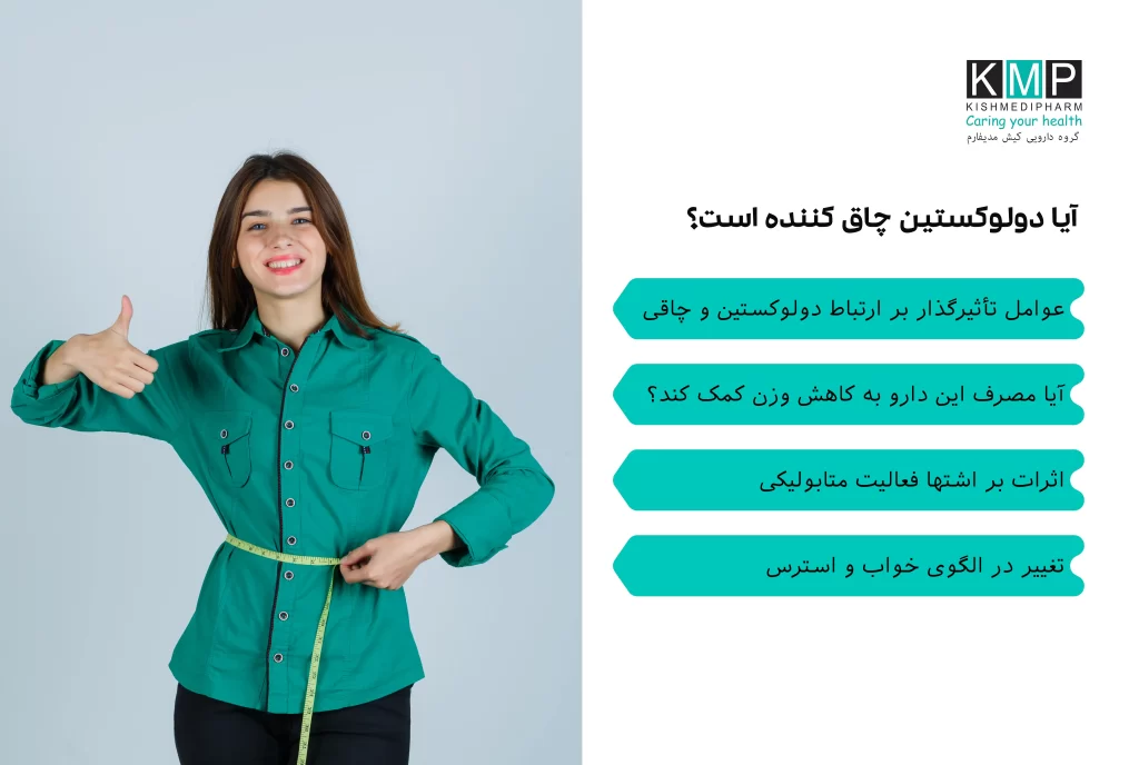 مقالهای درباره داروی دولوکستین، کاربردهای آن در درمان افسردگی، اضطراب و دردهای مزمن و بررسی تأثیر آن بر وزن بدن، شامل ارتباط با چاقی و لاغری.